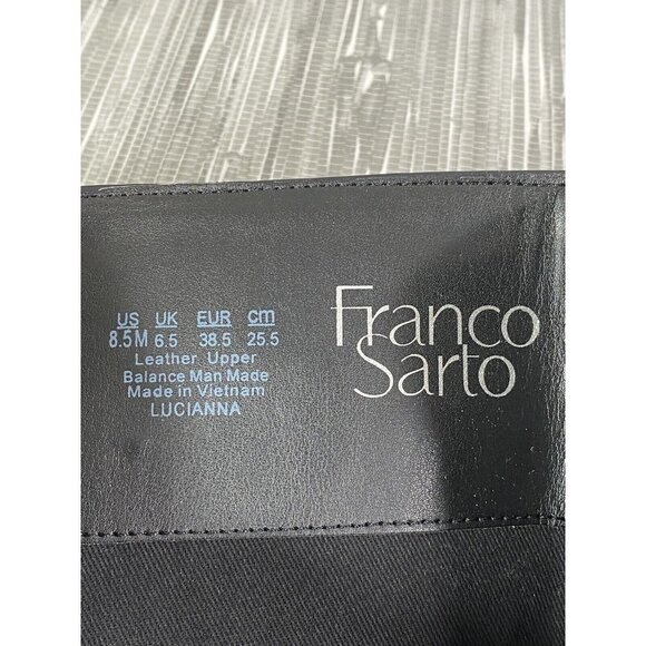 Franco Sarto Womens Lucianna Rhinestone Welt Block Heels Black Leather Boots 8.5 - Picture 11 of 11